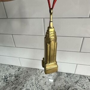 Brass Chrysler Building Skyscraper Christmas Ornament 5" T
